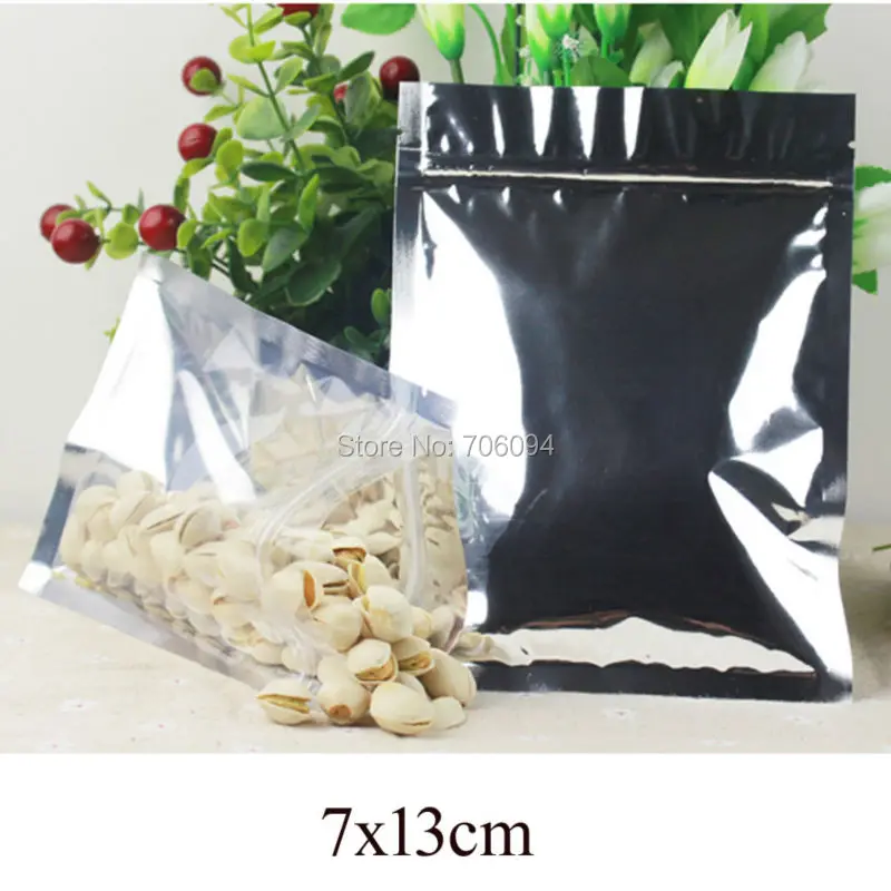 

Пластиковый пакет с алюминиевой фольгой Ziplock, прозрачный серебристый, металлический, алюминиевый, 200 шт., 7x13 см