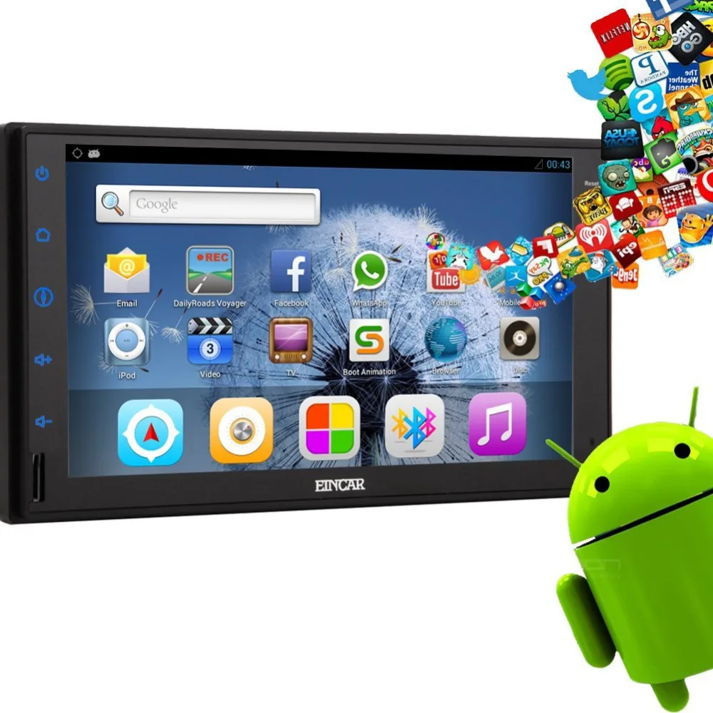 Бесплатный Cam + 2 дин android 4.4 автомобилей радио gps навигации Четырехъядерный 7
