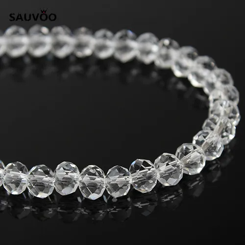 SAUVOO 2 нити/набор винтажный прозрачный граненый большой бисер 4 мм 6 8 для