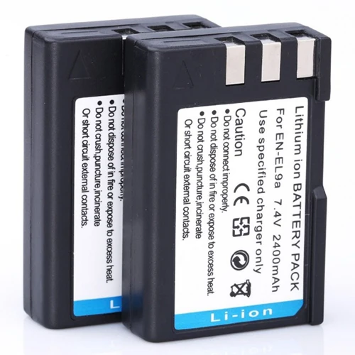 2pcs battery 2 шт. литий-ионный аккумулятор EN-EL9a EN-EL9 батарея+ двойной USB EN-EL9 зарядное устройство для Nikon EN EL9 D40 D60 D40X D5000 D3000 - Цвет: 2pcs battery