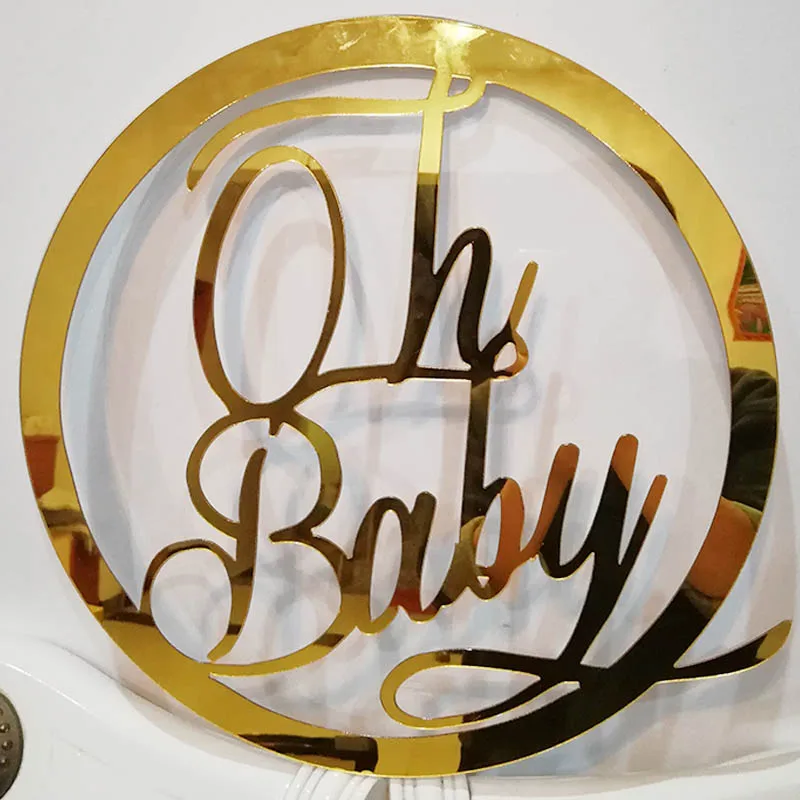 Изготовленные на заказ с надписью OH BABY Babyshower Имя персонализированные зеркало: