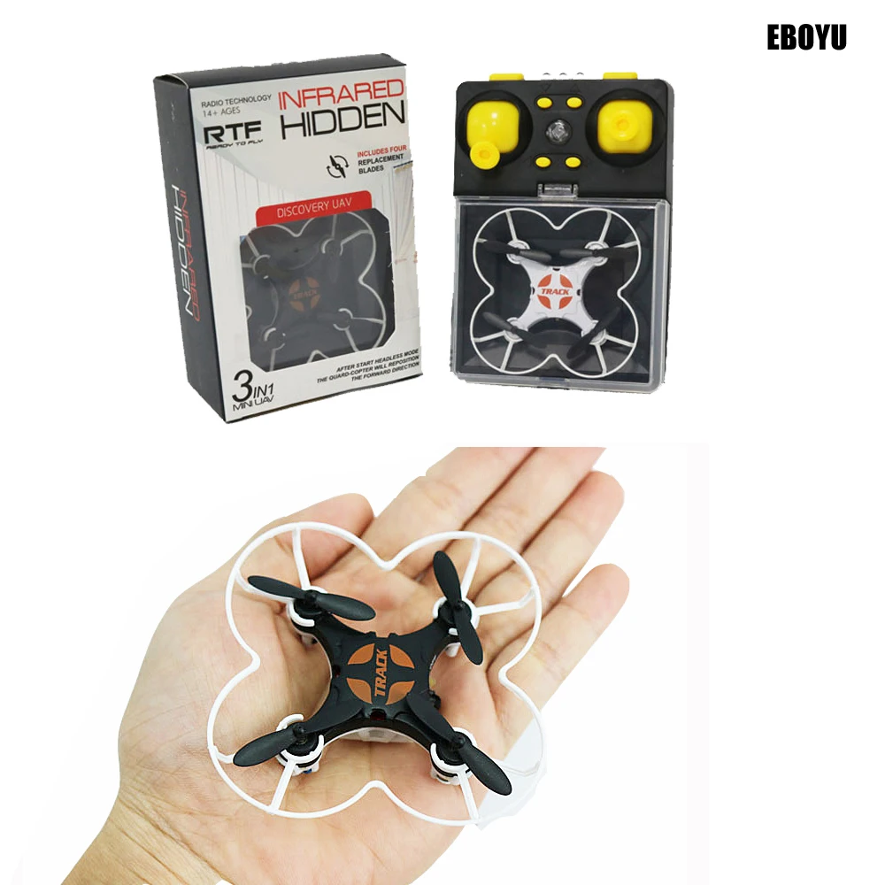 EBOYU QS5016 мини БПЛА гироскоп RC Nano Дрон многоцветный светодиодный 3D флип Безголовый режим RC Квадрокоптер Дрон RTF