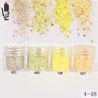 1 баночкакоробка 10 мл гели для ногтей красочные светильник желтый Микс Nail Art Блеск порошок пудра с пайетками для лака для ногтей, украшение 300 Цвета 4-48