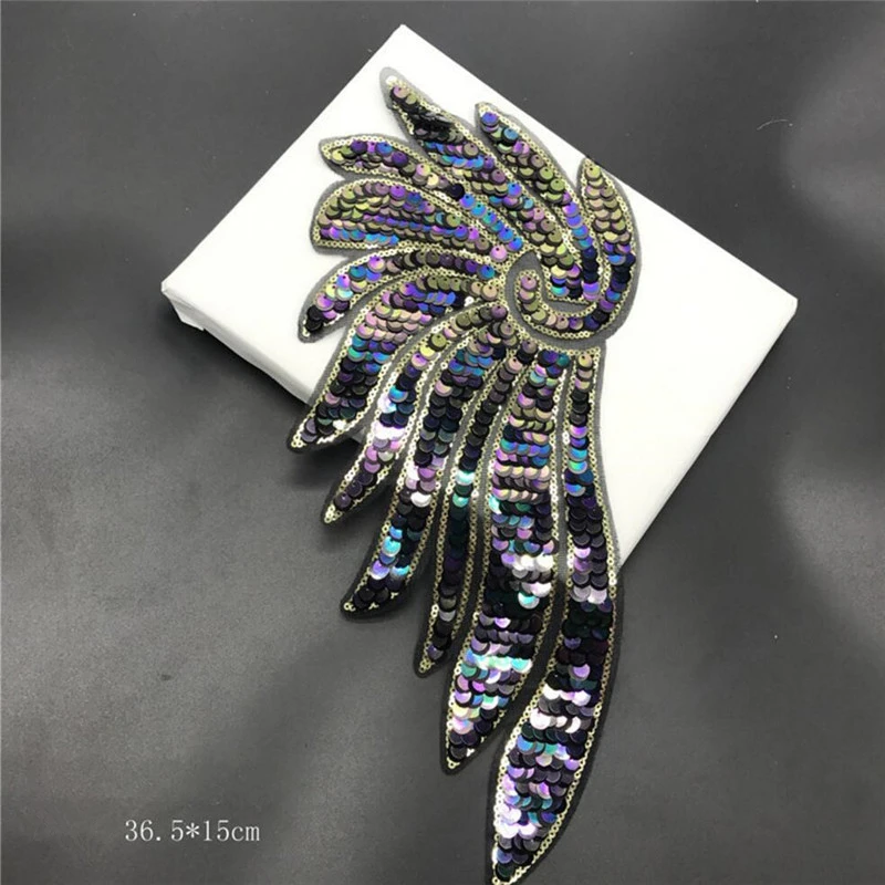 2 шт./лот большой пришить Евгения Sequin крылья Патчи DIY аппликация вышивка большой патчи для куртки Костюмы Parches
