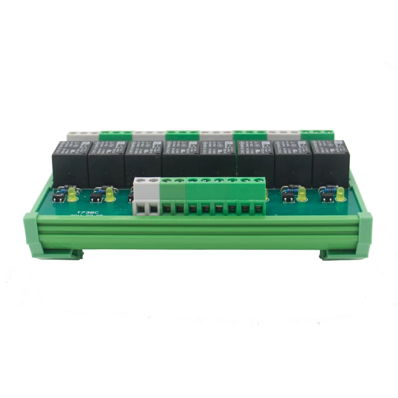 8 канальный интерфейсный релейный модуль T73 24VDC крепление на din рейку|interface relay|8