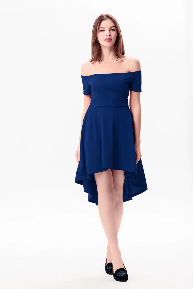 Горячая Продажа Женщины Новая Мода Dress Sexy Клуб Тонкий Slash Шеи С Коротким Рукавом