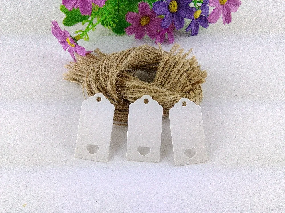 4x2 см белые ценники подарочные маленькие бирки с отверстием в форме сердца пустые