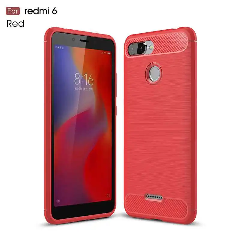 Mokoemi модный противоударный мягкий силиконовый чехол 5,4" для Xiaomi Redmi 6, чехол для Xiaomi Redmi 6, чехол для телефона - Цвет: Red