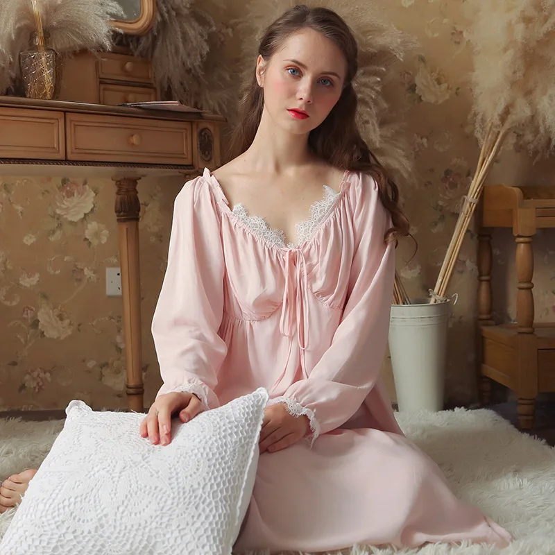 Осенне-зимние женские платья из чистого хлопка сексуальная ночная рубашка