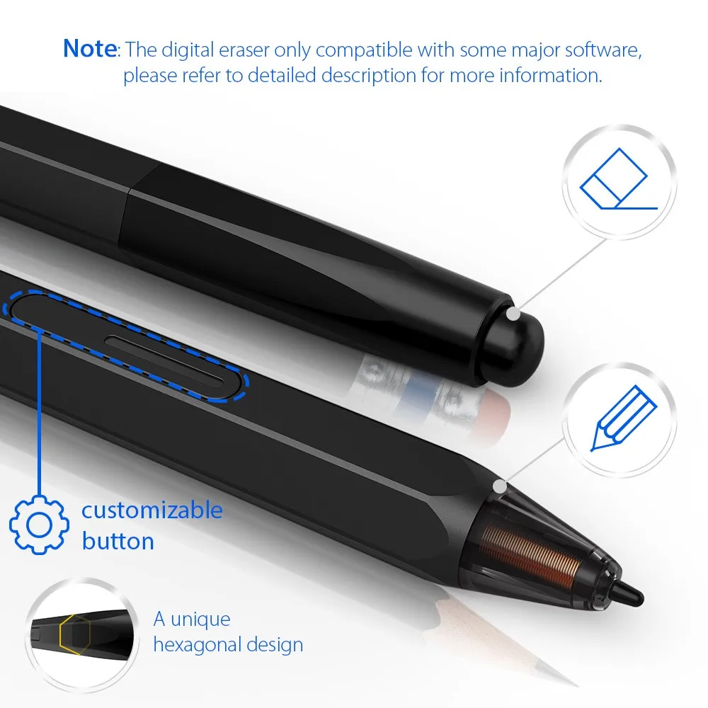 Графический планшет для рисования XP-Pen Deco 02 с металлическом колесом настроек и безбатарейным пассивным стилусом с ластиком и горячами клавишами(8192 уровней давления