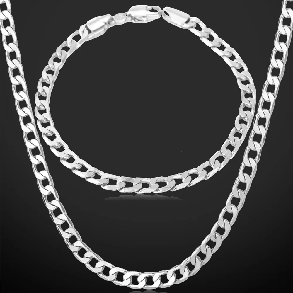 Комплект ювелирных изделий для мужчин и женщин стильное ожерелье браслет в стиле