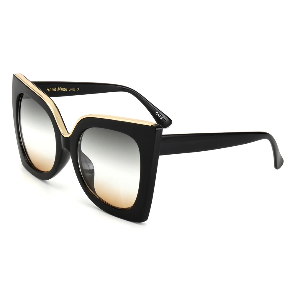 C7-Black-Brown Королевские женские солнцезащитные очки для девушек, новейшие винтажные градиентные линзы, ацетатная оправа, фирменный дизайн, солнцезащитные очки для женщин и мужчин, Oculos UV400 SS668 - Цвет линз: C7-Black-Brown