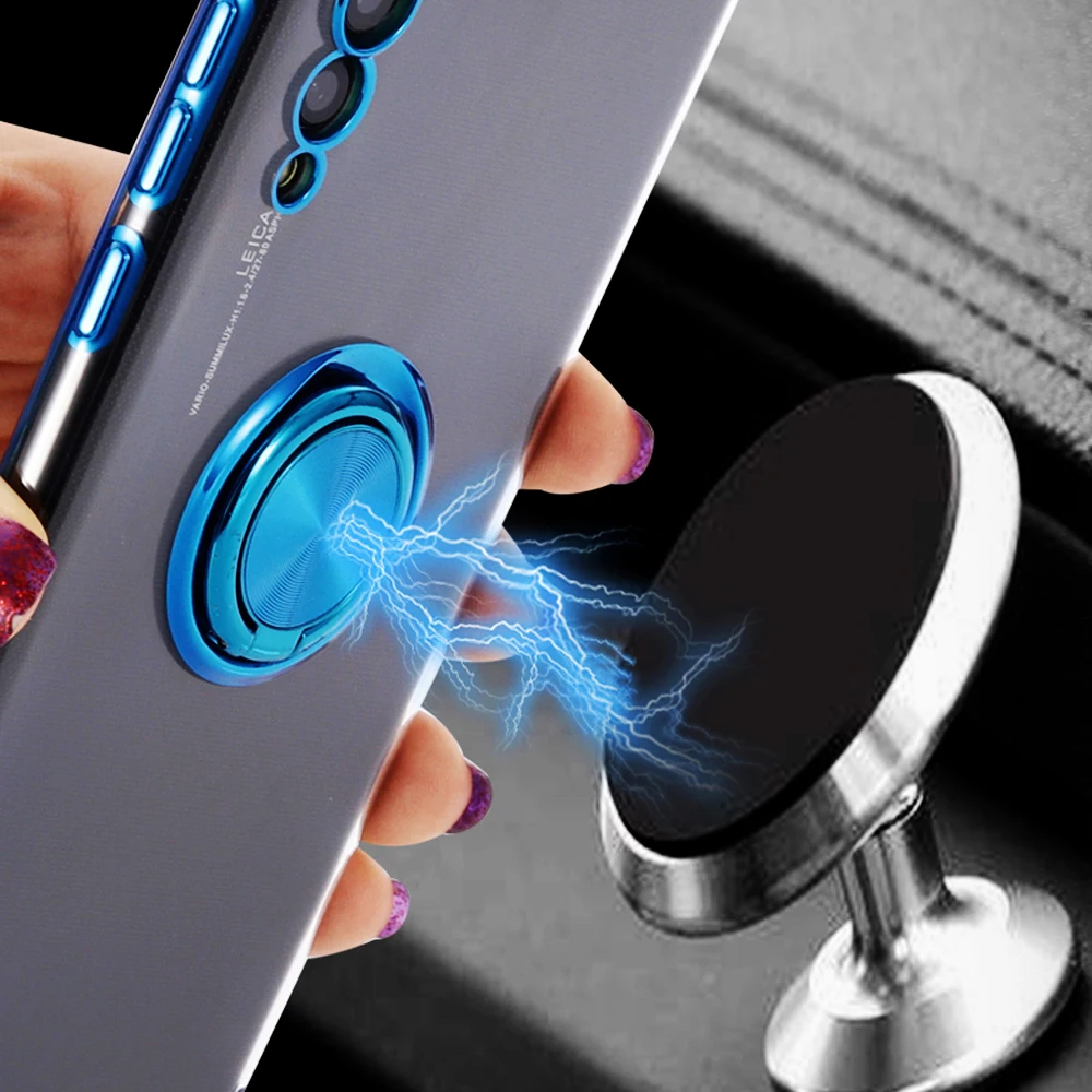 NYFundas для huawei p20 lite pro Чехол металлический держатель кольца Магнитный силиконовый