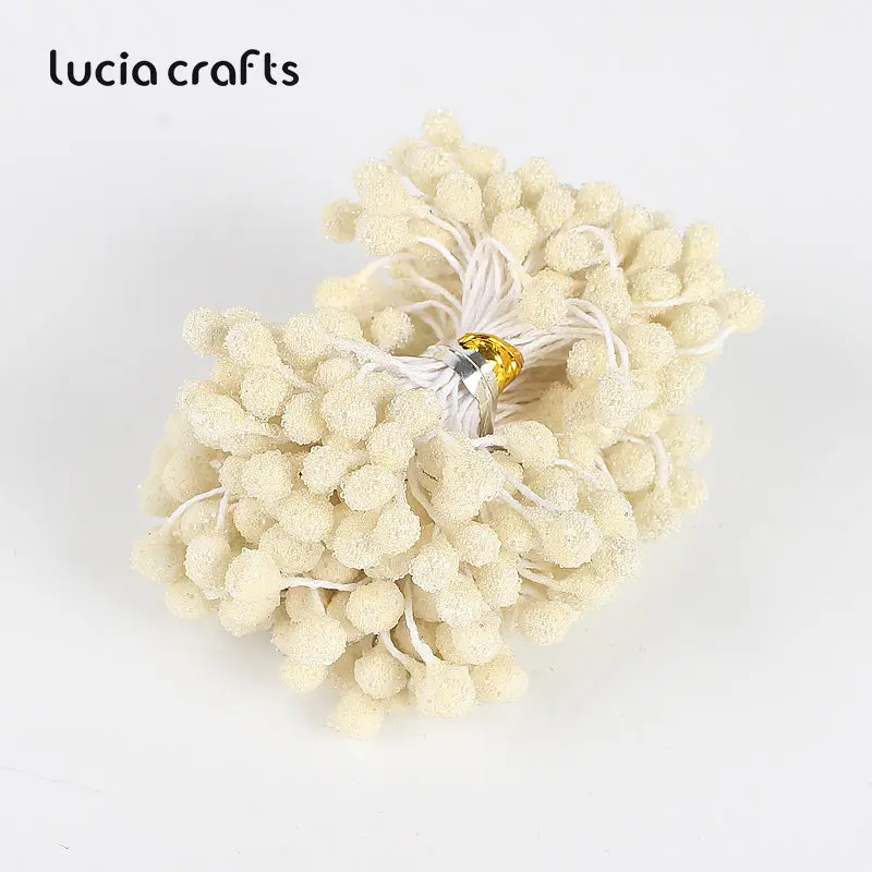 Ivory Lucia crafts 5 мм разноцветные варианты стеклянные цветочные тычинки для цветов украшения торта diy пестик тычинка 70 шт./лот D0601 - Цвет: Ivory