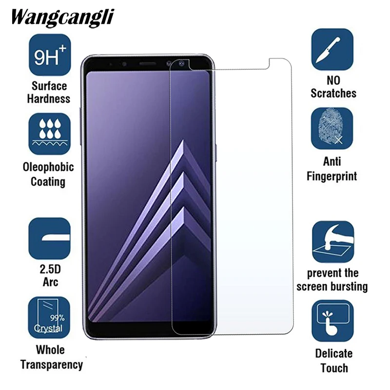 Ультратонкое защитное стекло HD 2.5D 9H для Samsung GalaxyA6 A7 A8 2018 закаленное с защитой от