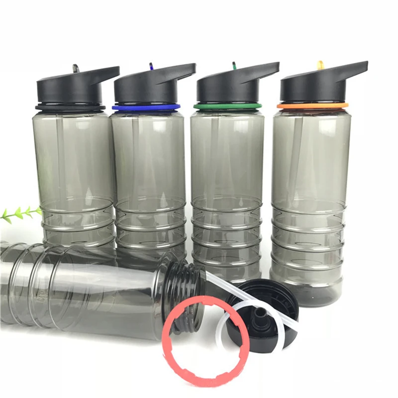 800 мл портативная пластиковая соломенная бутылка для воды летняя прямая