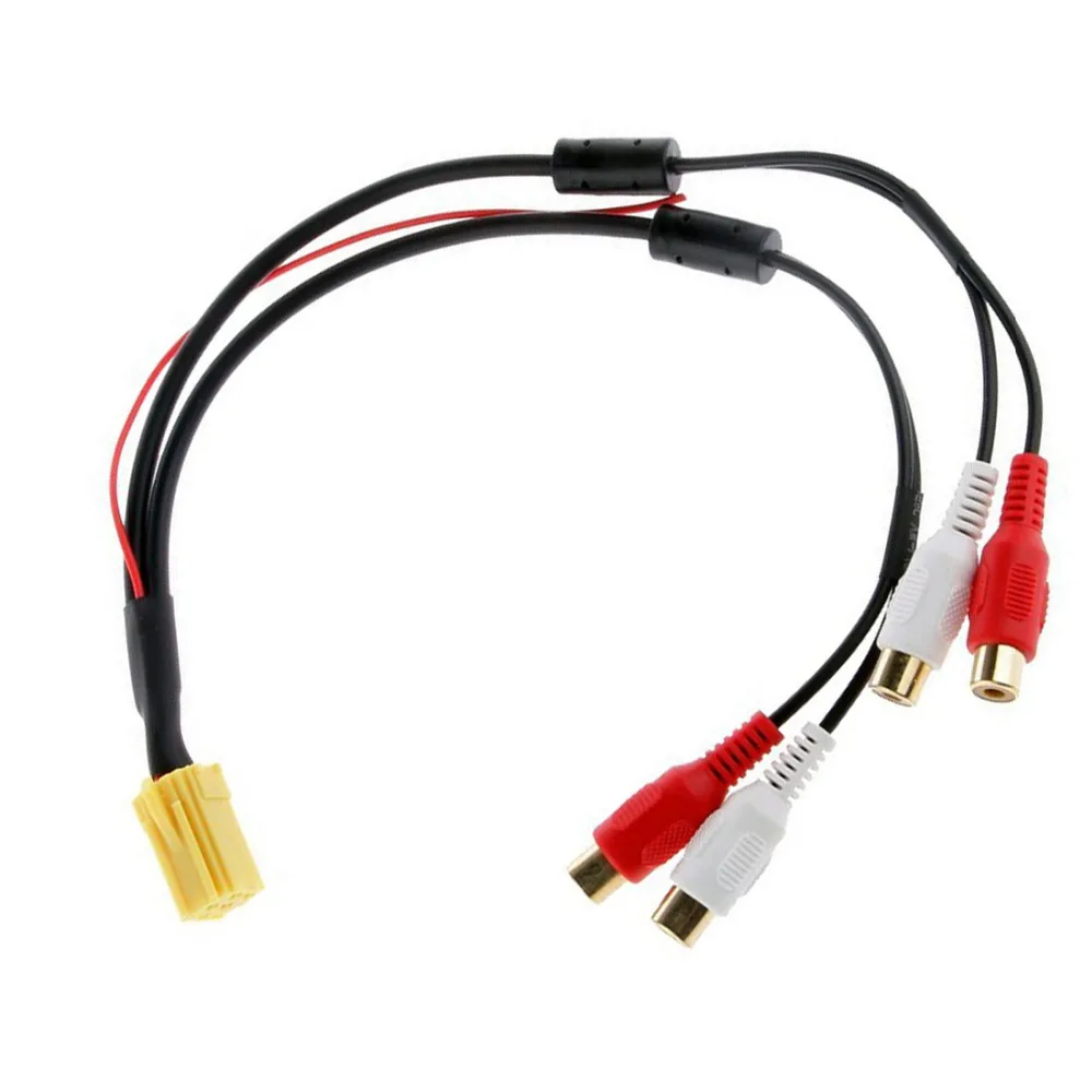 Dewtreetali Новое поступление мини 6 Pin ISO адаптер Aux линейный выход кабель 4 RCA разъем для VW Seat Skoda VDO Audi Ford сабвуфер