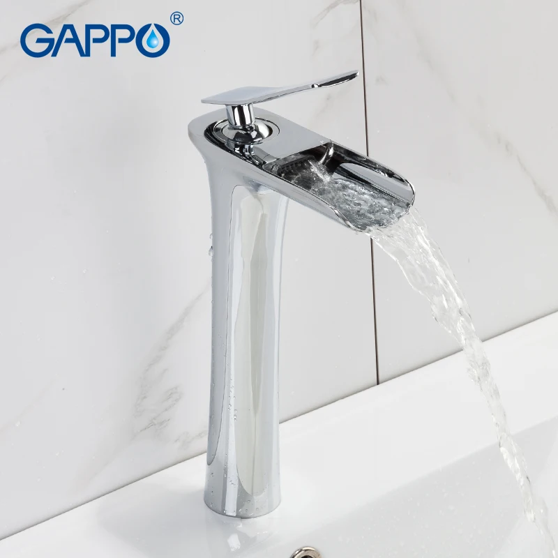 GAPPO смесители для раковины хромированный Водопад кран ванной комнаты Высокий