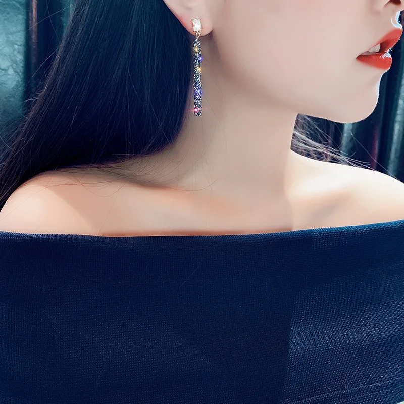 S925 Серебряная игла для пожилых циркониевых сережек женские 2019 новые корейские