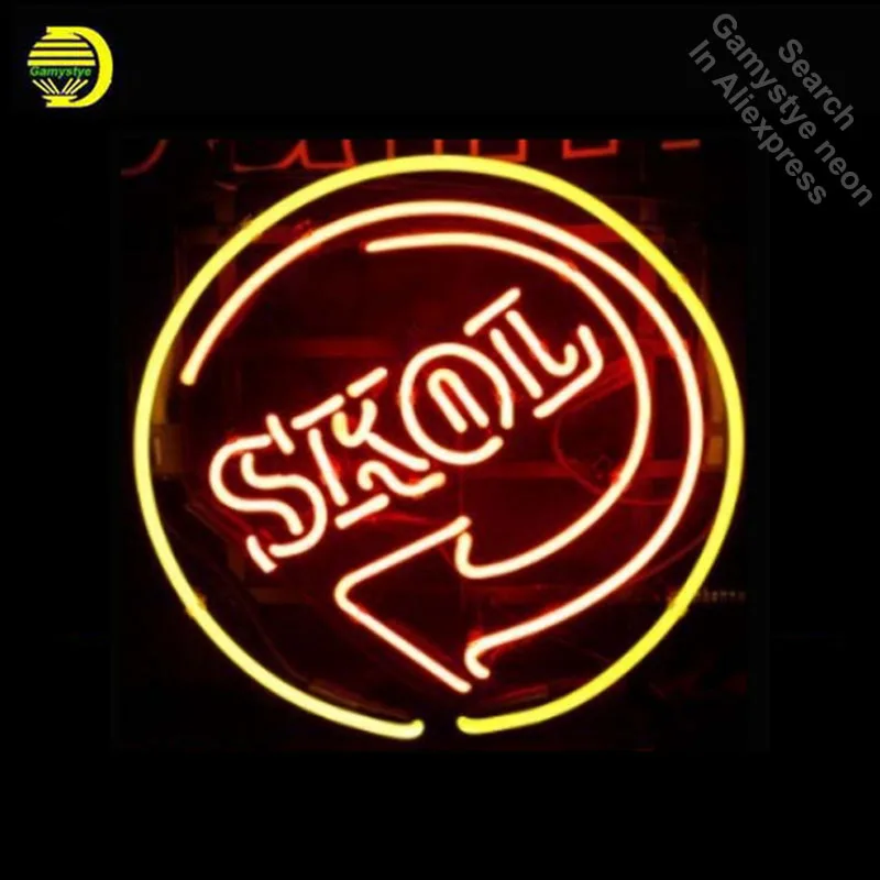 

Skol Beer Neon Bulbs Board Neon Sign Light Store Display Real Glass Tube Handcrafted Advertising Beer Pub Impact Decorate 17x17