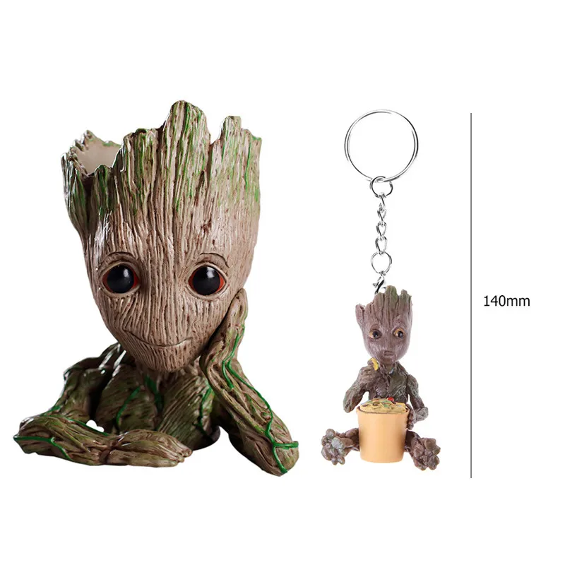 Height140mm Groot Baby Flower Pot фигурки модель игрушки ручка горшок держатель растения горшок цветочный горшок Deocration для дома детский подарок - Цвет: Height140mm