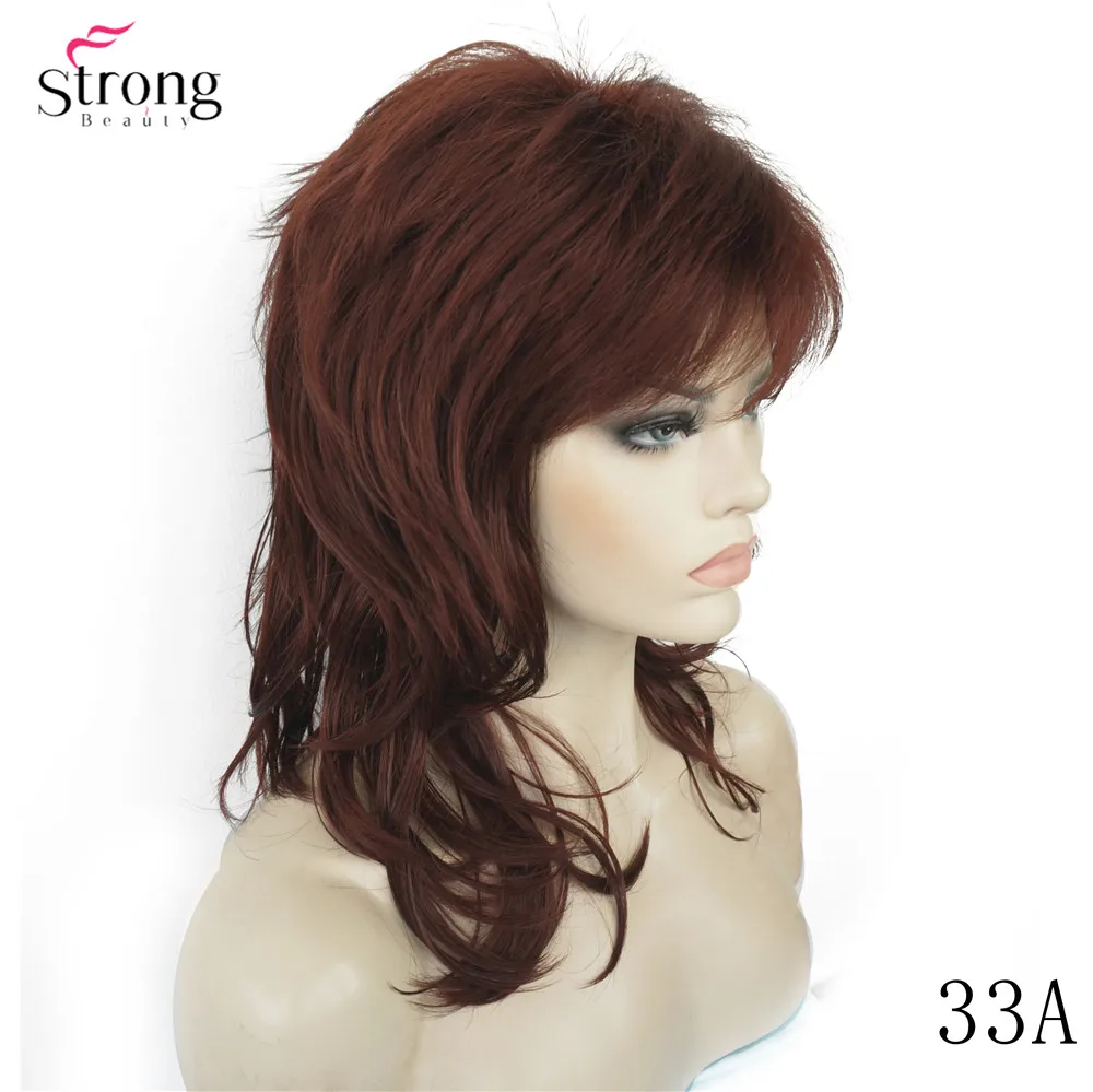 StrongBeauty синтетические парики для женщин натуральные волосы Омбре блонд/коричневый выделяет Средний кудрявый слоистый монолитным парики Косплей
