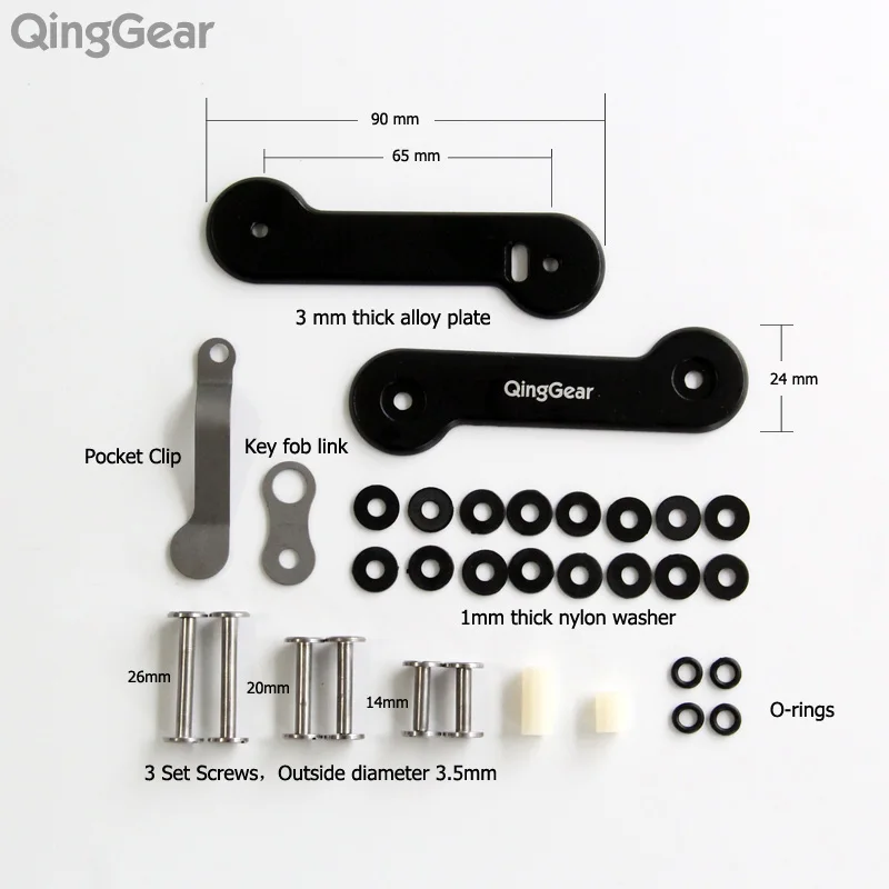 QingGear ключ-органайзер для ключей, держатель для ключей, карман для ключей, зажим для ключей с карманом, 3 комплекта, винт