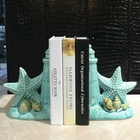 mediterranean creative ceramic starfish bookend home decor crafts room decoration objects study room bookcase shell figurine