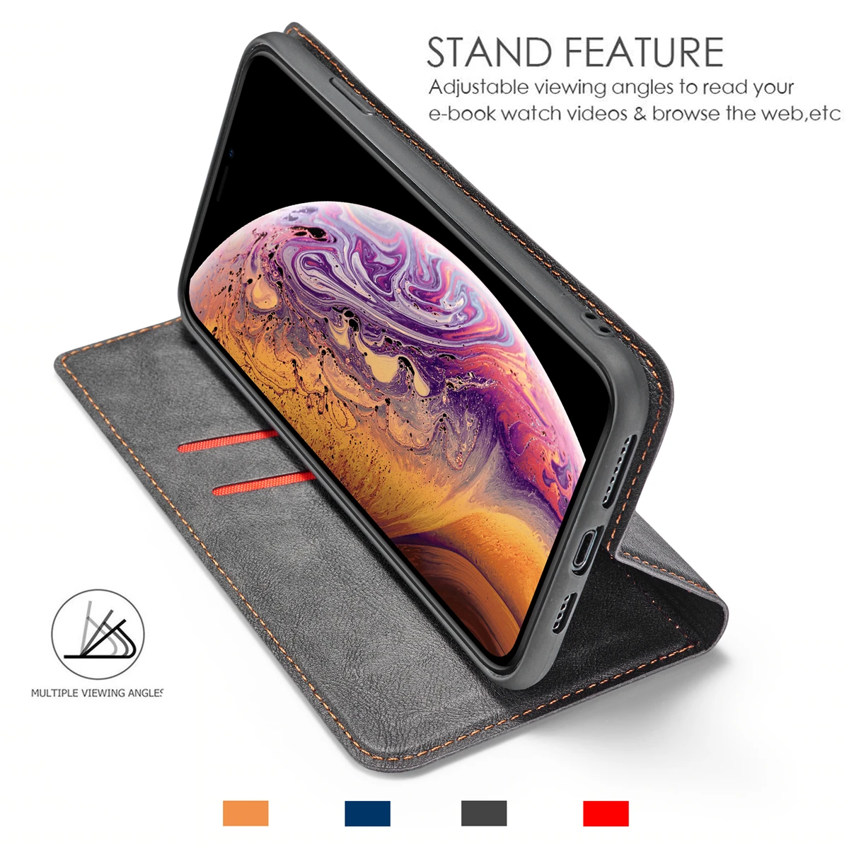 Новый кожаный чехол легкий простой для IPhone XR XS MAX X 8 7 6 6S Plus откидная крышка с