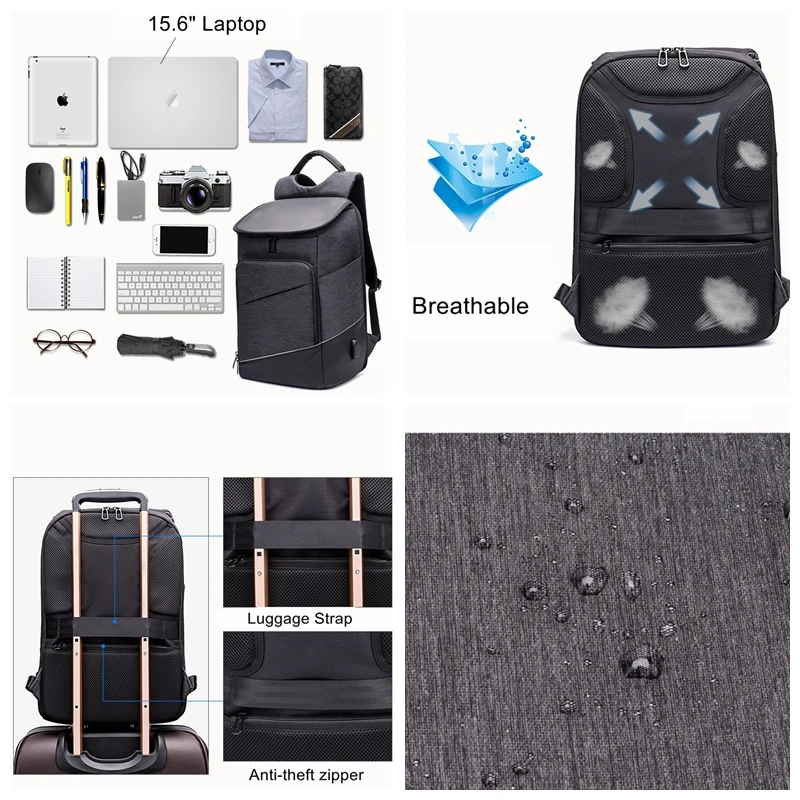 

Fashion Men Backpack Travel Bag Business Anti Theft Backpack USB Charging Waterproof Laptop Back pack Rucksack Women Daypack Man