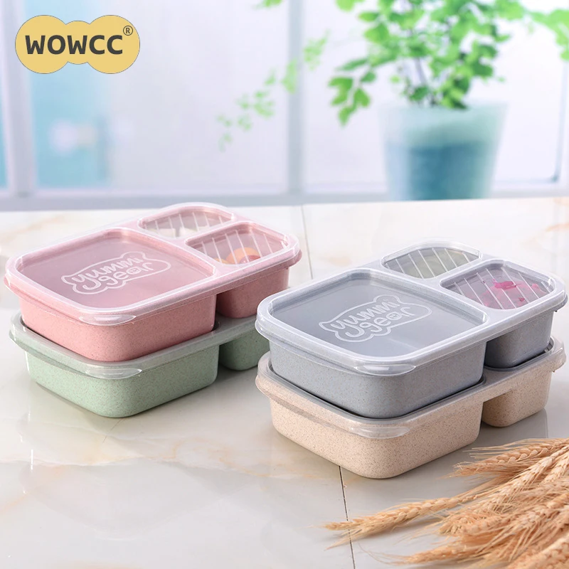WOWCC Ланч бокс для микроволновой печи портативный трехуровневый Bento контейнер