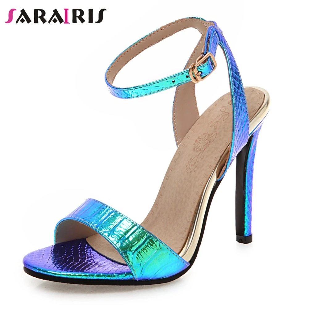 SARAIRIS/2019 роскошные брендовые пикантные Летние босоножки на тонком высоком