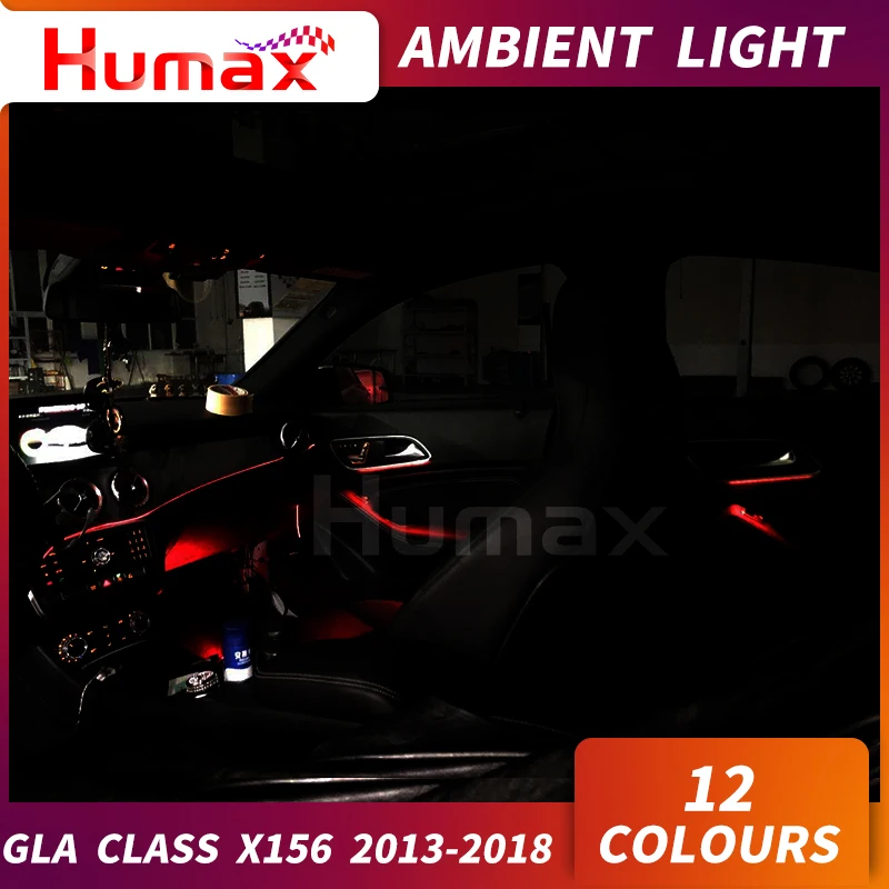 Для GLA class X156 GLA200 GLA300 светодиодный дверной панели окружающий светильник атмосферный светильник ing центральная консоль светодиодный светильник 12 цветов светильник ing bar