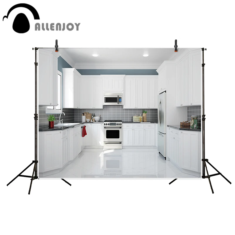 Allenjoy фоны для фотосъемки кухня белый фон 3D сцена фото виниловые | Электроника