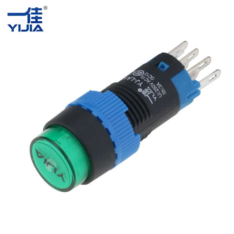 Серебряный контакт 12 мм поддерживаемая светящаяся Светодиодная лампа Push eight pins