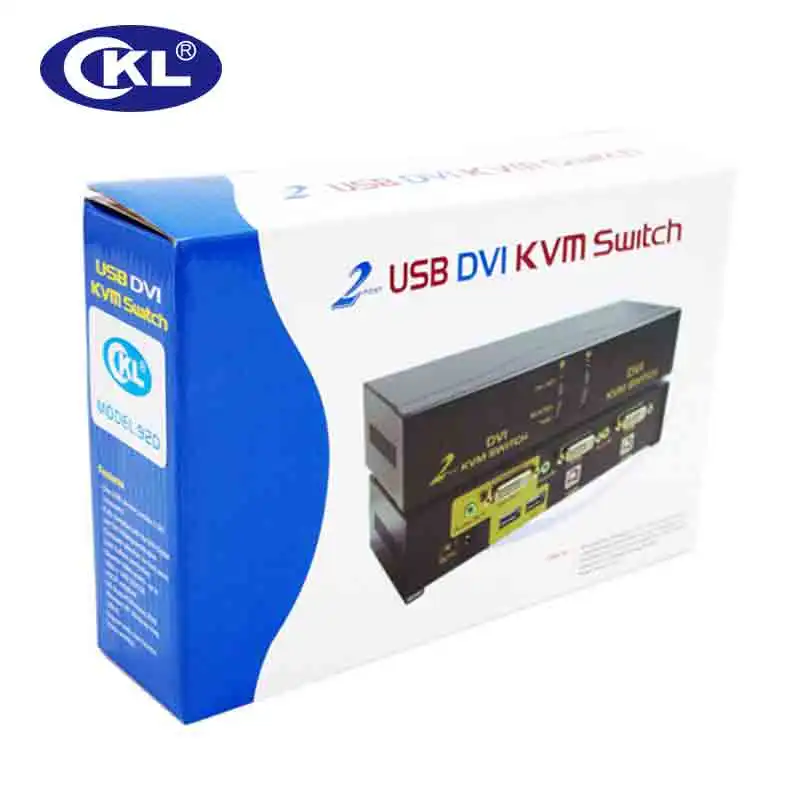 KVM-переключатель 2 в 1 2017 CKL порта USB DVI для клавиатуры видео мыши с аудио полным