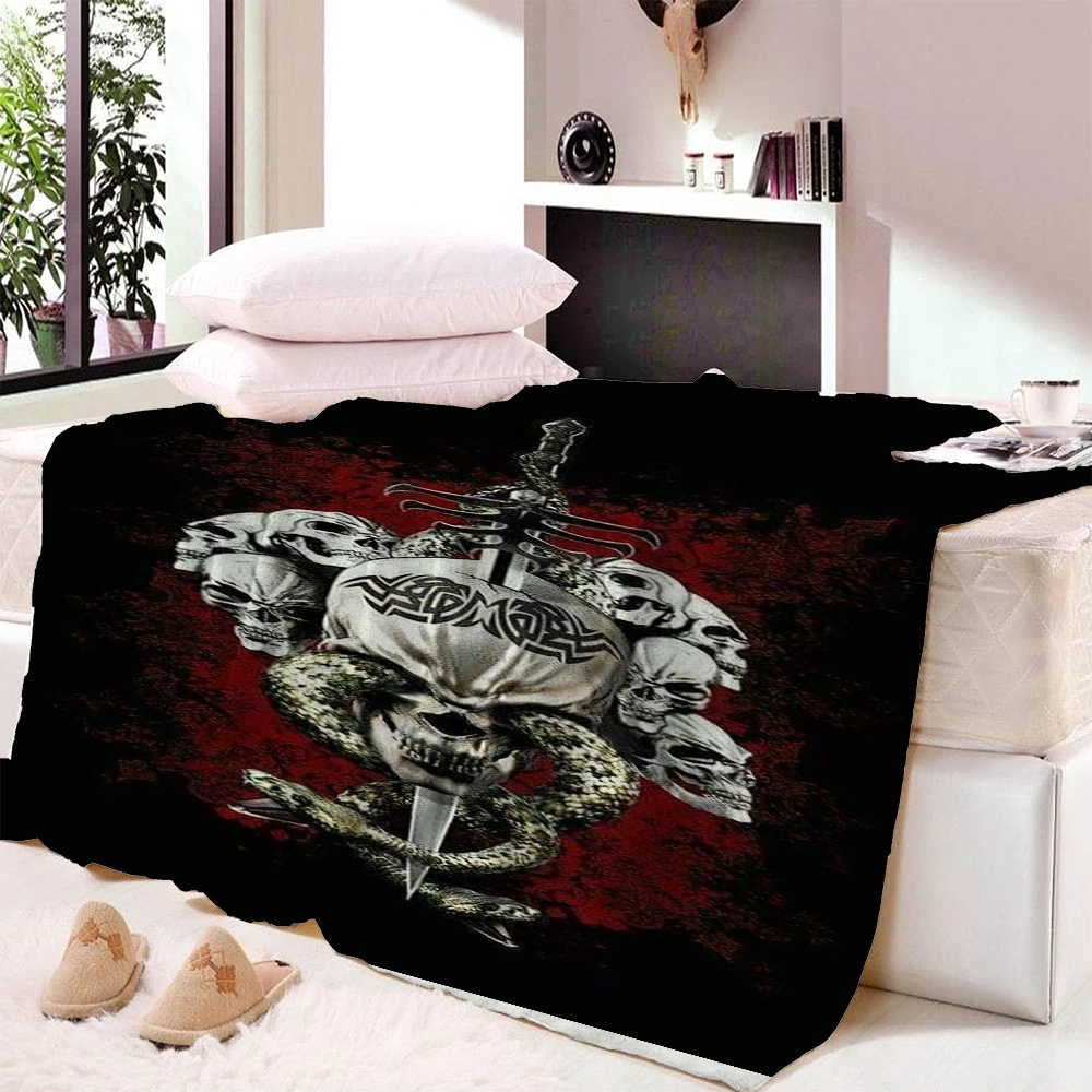 Красота и череп фланелевое одеяло супер мягкое короткое плюшевое Коралловое