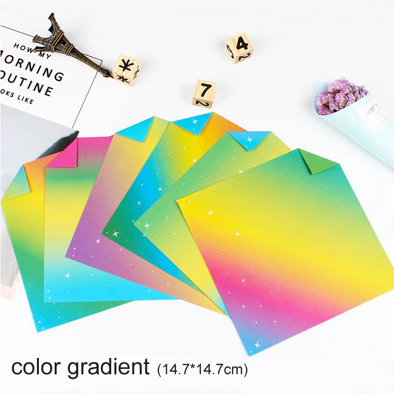color gradient 60 шт бумага для рукоделия штампованная для скрапбукинга бумага ручной работы для влюбленных на день рождения оригами 147x147 мм двусторонняя печать крафт-бумага s - Цвет: color gradient