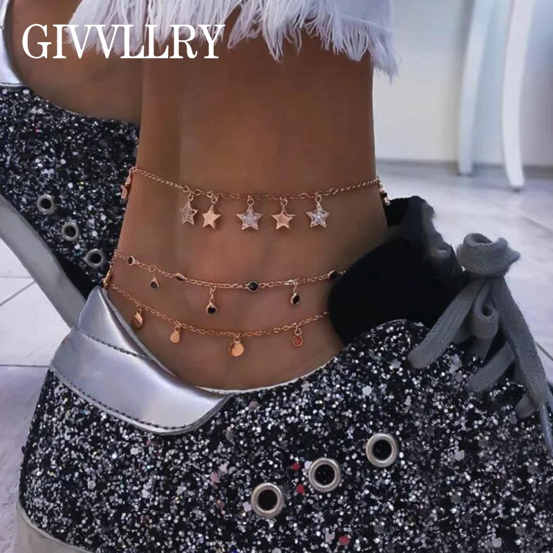 

Бесплатная доставка 3 шт./компл. хрустальные звезды кисточки лодыжки для женщин Блестки звезда кисточки очаровательные ножные ювелирные из...