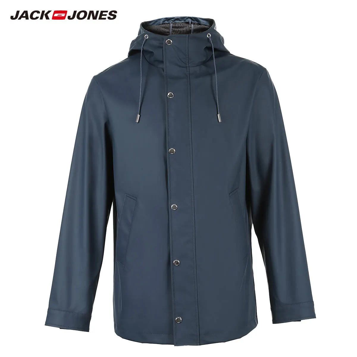 JackJones Мужская водонепроницаемая куртка с капюшоном повседневное короткое пальто