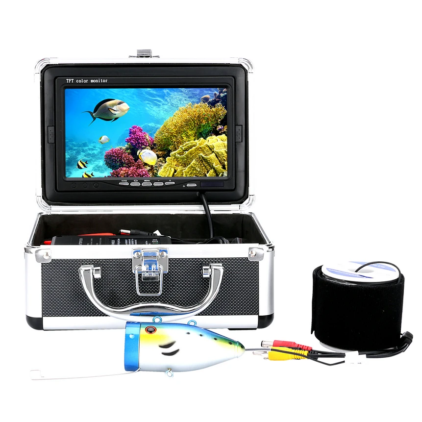 Купить GAMWATER 7 дюймов HD 1000tvl подводная рыболовная видеокамера комплект светодиодная инфракрасная лампа для видеосъемки 50 м