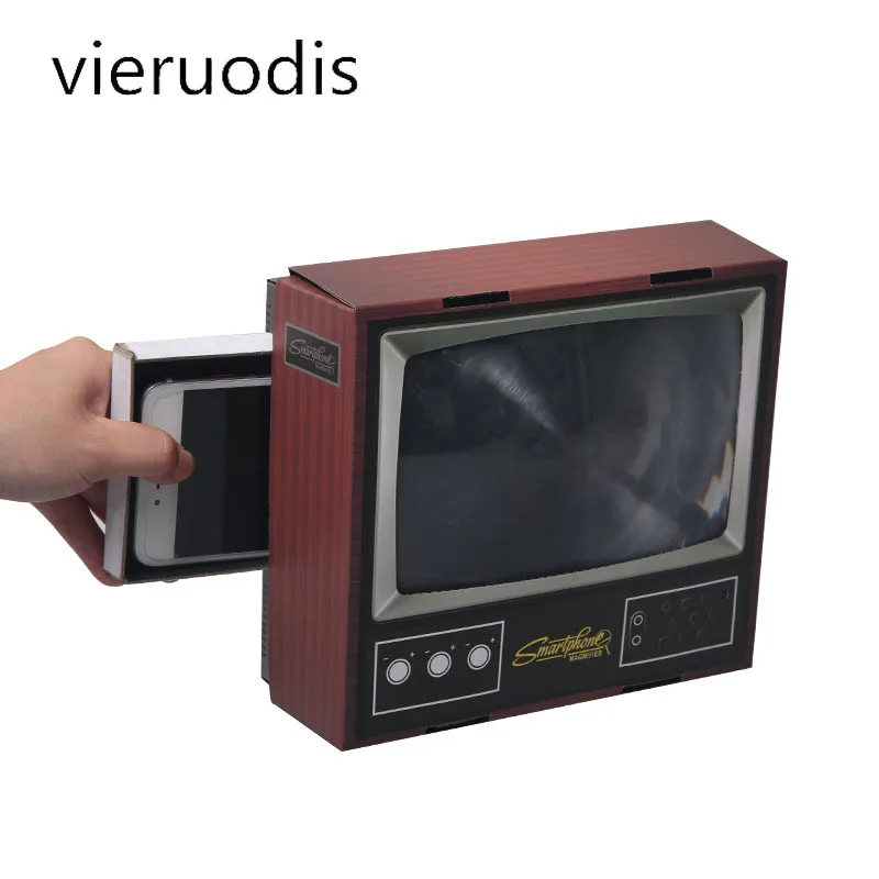 

1PCS 3D Phone Screen Magnifier Stereoscopic Amplifying Desktop Bracket Carton Mobile Phone Holder Tablet Holder Mini TV