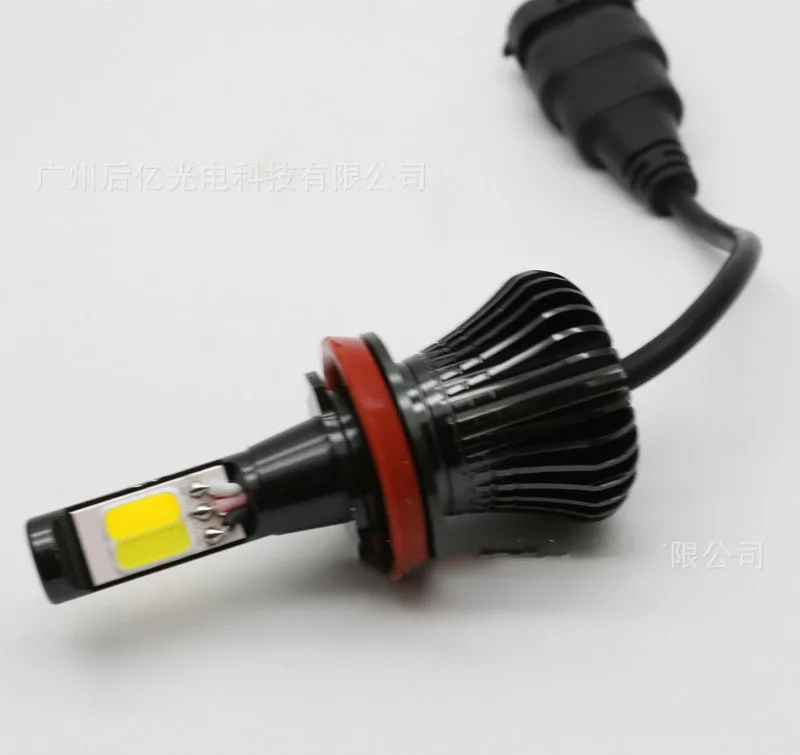 12V 24W H11 9006 2400lm Светодиодные Мощные передние противотуманные фары двойного цвета