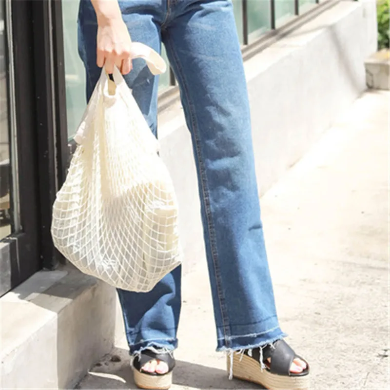 Milk bear New Summer Women Handbags Hollow Mesh Bag Totes single shoulder Net bag Student Foldable shopping letter digital B | Багаж и