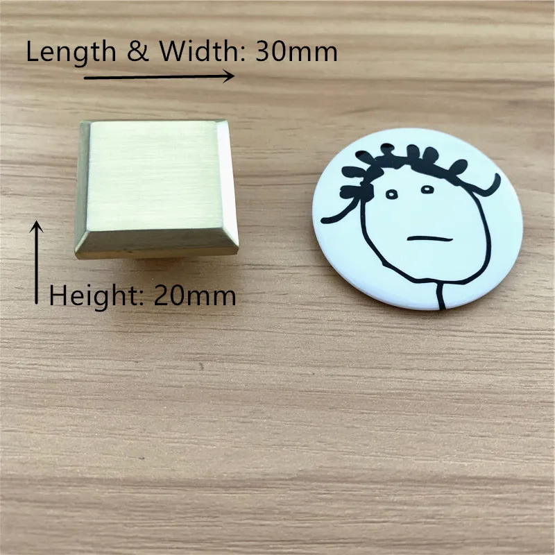 square 30mm LCH цинковый сплав, матовый золотой медный цвет, ручка для шкафа, выдвижная ручка, дверная ручка, художественная мебель в китайском стиле, фурнитура - Цвет: square 30mm