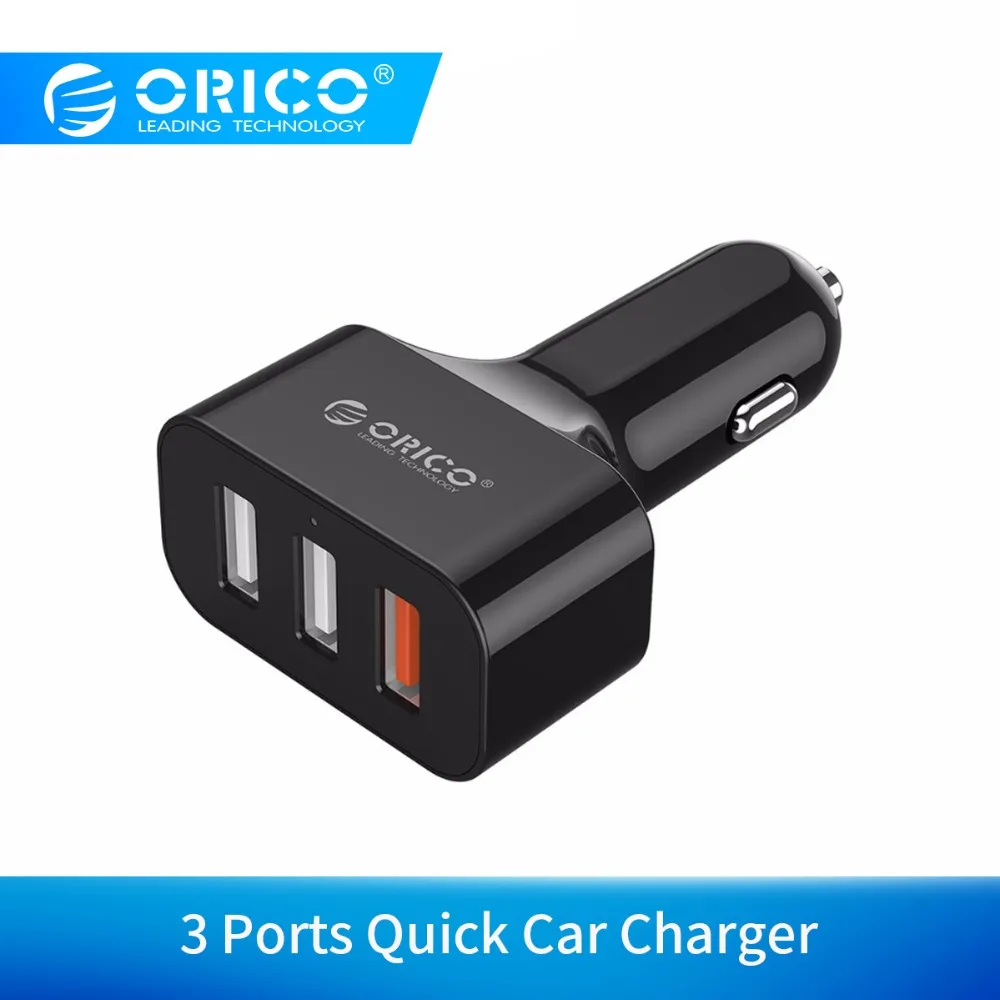 ORICO QC2.0 3 порта мини USB Автомобильное зарядное устройство 35 Вт быстрое для