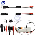USB зажим-крокодил провод мужчины женщины к USB тестер детектор напряжения постоянного тока мощность амперметра измеритель мощности и т. д.