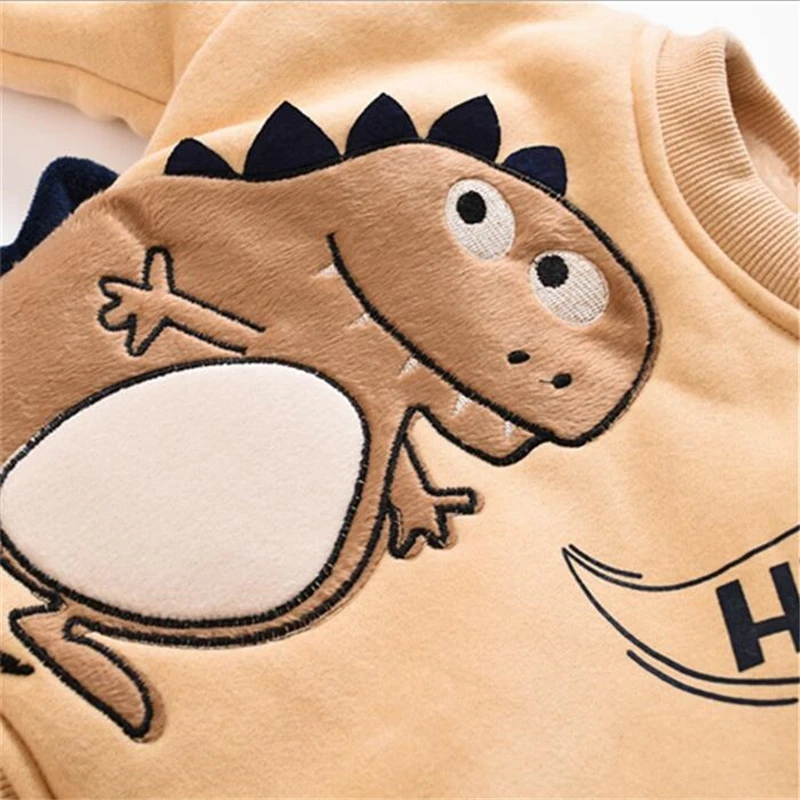 2018 зимний теплый кашемировый свитер для мальчиков Детское пальто с динозавром