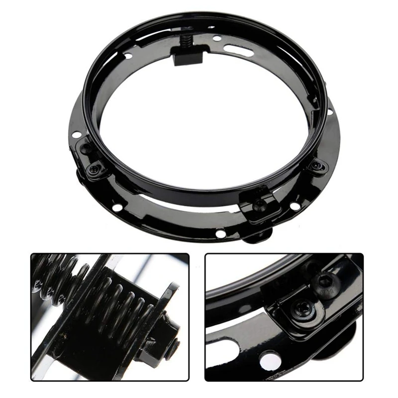 2Pcs Headlight Bracket for Jeep Wrangler 7 Inch Auto Car Mounting Aluminum Alloy Round Ring Bracket(Black) | Автомобили и