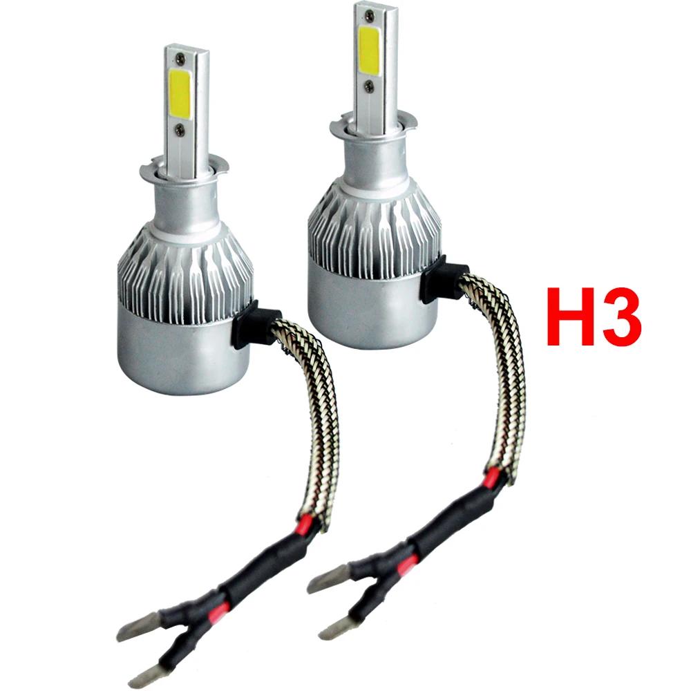 2 шт 12 V 24 V Автомобильный светодиодный H1/H3/H4/H7/H11/9005/9006 36 вт фары лампы для передних фар дальнего света все-в-одном преобразования автоматическое противотуманные фары